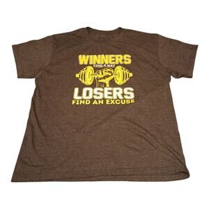 Winners Find A Way Losers Find An Excuse Elephant Men's Tee Shirt Gray Size XL